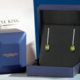 thumbnail image 5 of Gem Stone King 14K Yellow Gold Green Peridot and Lab Grown Diamond Dangle Earrings for Women | 3.20 Cttw | Gemstone August Birthstone | Oval 8X6MM, 5 of 6