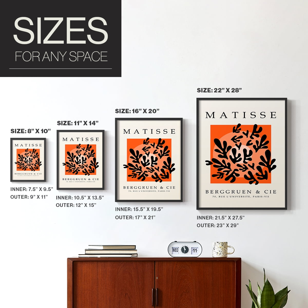 Matisse CXLV Framed Print in Black Solid Wood 8 x 10 Framed Print