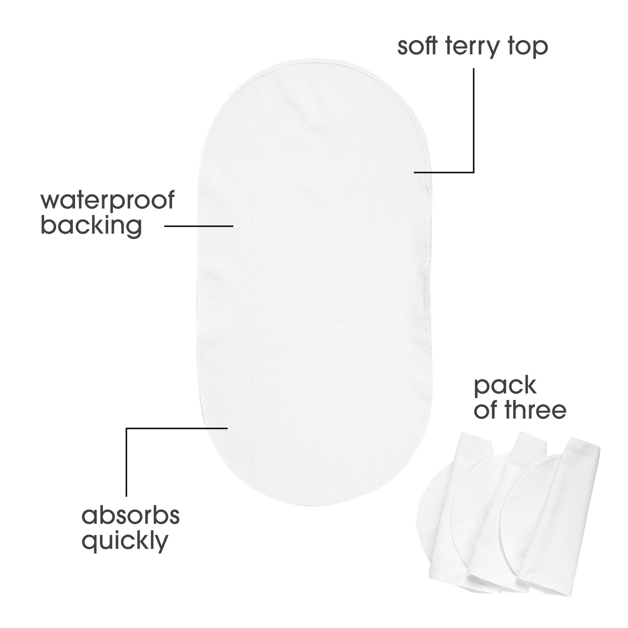Boppy Changing Pad Liners, Pack of 3, White, Waterproof Backing, Easier Diaper Changes, Machine Washable - image 2 of 8