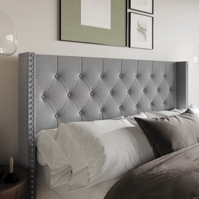 Home Design Grinnell King Button-Tufted Wingback Headboard photo 2