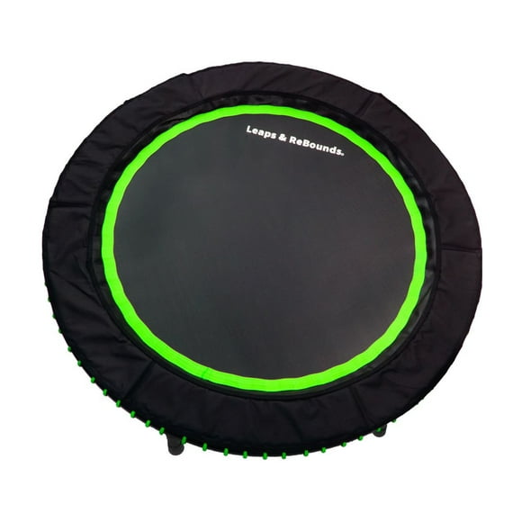 LEAPS & REBOUNDS 40" Mini Fitness Trampoline & Rebounder for Adults, Green