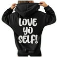 thumbnail image 1 of Gibobby Sudadera de mujer, Sudaderas casuales para mujer, capucha con cordón, sudadera con capucha, manga larga(Negro,G), 1 of 5