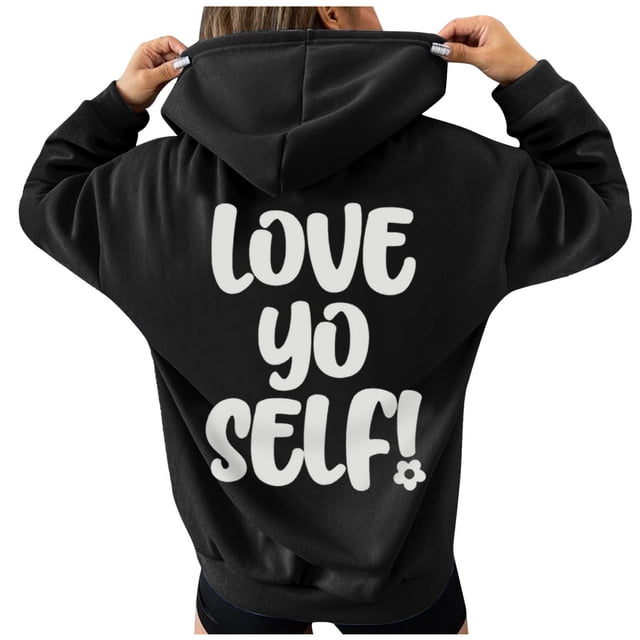 Gibobby Sudadera de mujer, Sudaderas casuales para mujer, capucha con cordón, sudadera con capucha, manga larga(Negro,G)