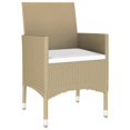 thumbnail image 3 of vidaXL 3 Piece Garden Dining Set Poly Rattan Beige, 3 of 4