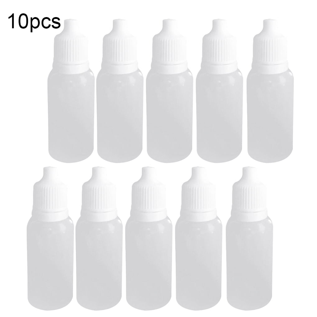 Bastex 8 Pack 2oz Clear Plastic Squeeze Bottles with Twist top Caps. 