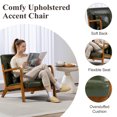 thumbnail image 3 of Vewiner Modern Accent Chair with Wood Frame,Upholstered Armchair with Lumbar Pillow,Mid-Century Lounge Chair for Living Room, Bedroom, Balcony,Set of 2, 3 of 7