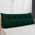thumbnail image 4 of WOWMAX Large Bolster Triangular Reading Backrest Positioning Support Wedge Pillow Headboard for Day Bed Bunk Bed RV/Trailer with Removable Cover 59 Inches Velveteen Green, 4 of 7