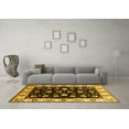 thumbnail image 3 of Ahgly Company Indoor Round Oriental Yellow Traditional Area Rugs, 5' Round, 3 of 4