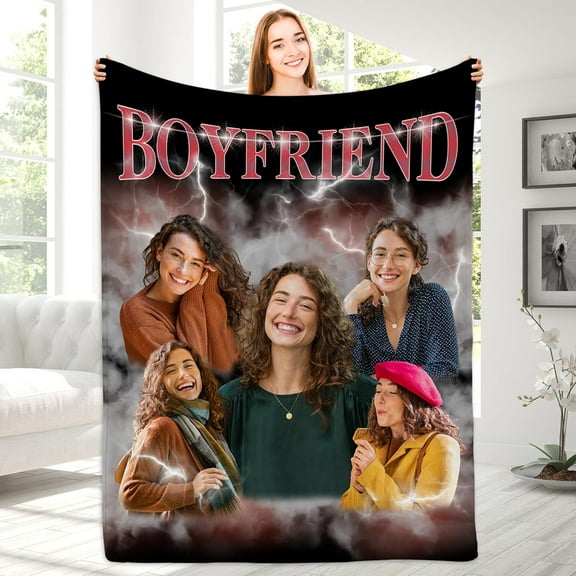 Best Mom Ever Custom Blanket, Birthday Gifts for Mom from Daughter Son with Pictures, Customized Photo Collage Mother Blankets Wife Birthday Gifts, Personalized Flannel Blanket with Photo as a Gift