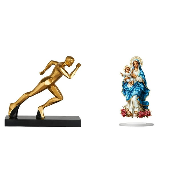 Estatua del corredor,Estatua de corredor,escultura de arte abstracto,figura,Letrero de mesa,Decoración de escritorio acrílica,rincón navideño,decoración del hogar,Decoración de fiesta