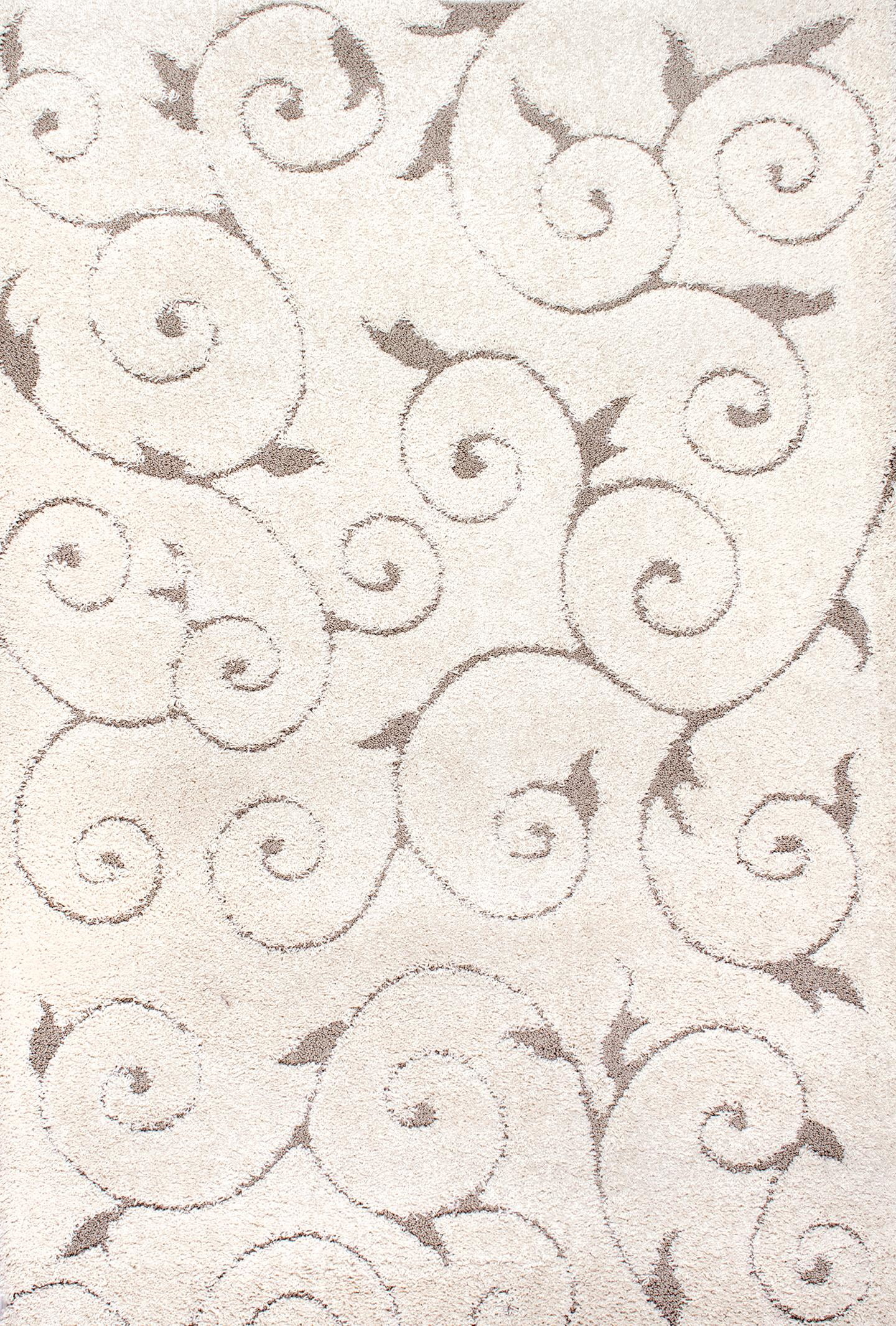 nuLOOM Vine Swirls Maisha Shag Area Rug, 7' 10", Cream