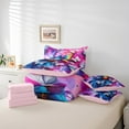 thumbnail image 5 of Manfei 3D Butterfly Bedding Sets Twin Size,Watercolor Splashing Ink Comforter Sets with Sheets,Colorful Animal Bed in a Bag Twin Size,Ultra Soft Bedroom Decor Reversible,7-Piece, 5 of 7