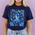 thumbnail image 5 of Diabetes Blue Ribbon Floral T-Shirt, Awareness Support Tee, 5 of 6