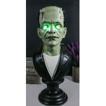 The Groom Mr Frankenstein Bust Figurine With Green Poison LED Light Up Eyes