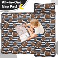 thumbnail image 4 of Football Stripe Darkblue Pattern Toddler Nap Mat with Pillow & Blanket, Soft Sleeping Mat for Preschool Daycare Travel Sleepovers, 4 of 6