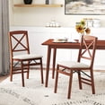 thumbnail image 4 of Gymax 4 Set Kitchen Chairs w/ Rubber Wood Frame Upholstered Seat Hollowed Backrest, 4 of 10