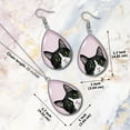 thumbnail image 3 of WIRESTER Stainless Steel Black White Tuxedo Cat Teardrop-Shaped Earring Necklace Jewelry Set for Women Valentines Day Gifts, 3 of 6