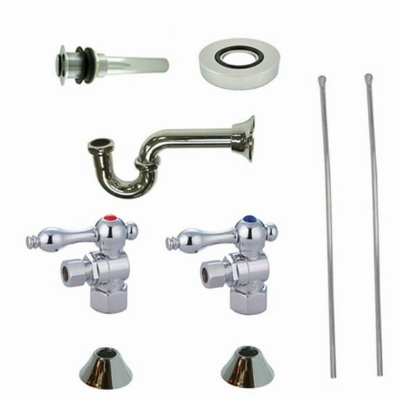 Kingston Brass CC43101VKB30 Standard Mount Traditional Plumbing Sink Trim Kit with P-Trap and Drain, Polished Chrome