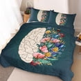 thumbnail image 2 of Arightex Flowered Brain Anatomy Comforter Set, Sage Green Bedding Set for Kids, Size Full, 2 of 5