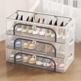 thumbnail image 3 of Transparent Shoe Storage Box Space Saving Stackable Shoe Container for Home Dorm, 3 of 5