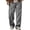 Gray., variant on Men's Fall Winter Loose Corduroy Pants,Solid Color Wide Wale Full Length Drawstring Elastic Waist Functional Side Pockets Thick Soft Fabric