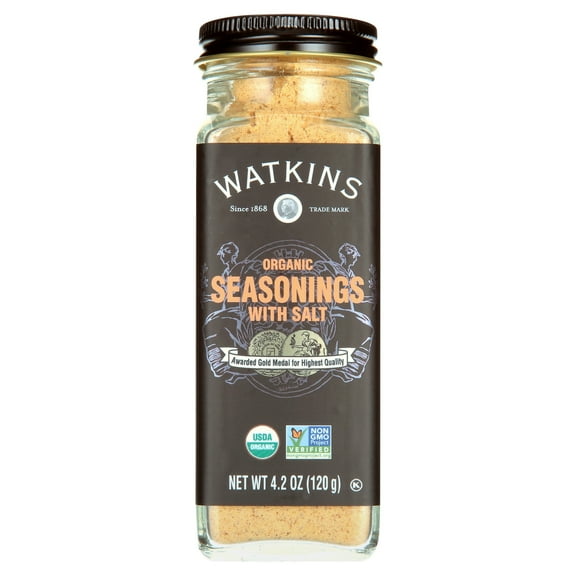 Watkins Gourmet Organic Spice Jar, Seasonings with Salt, 4.2 oz