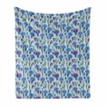 thumbnail image 1 of Thistle Soft Flannel Fleece Blanket, Graphic Image Thistle Bouquet Print with Leaves Stems and Buds in Repeating Order, Cozy Plush for Indoor and Outdoor Use, 50" x 60", Multicolor, by Ambesonne, 1 of 6