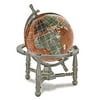 Alexander Kalifano GNT80AS-CPR 3 in. Gemstone Globe with Antique Silver Nautical 3-Leg Stand - Copper Amber