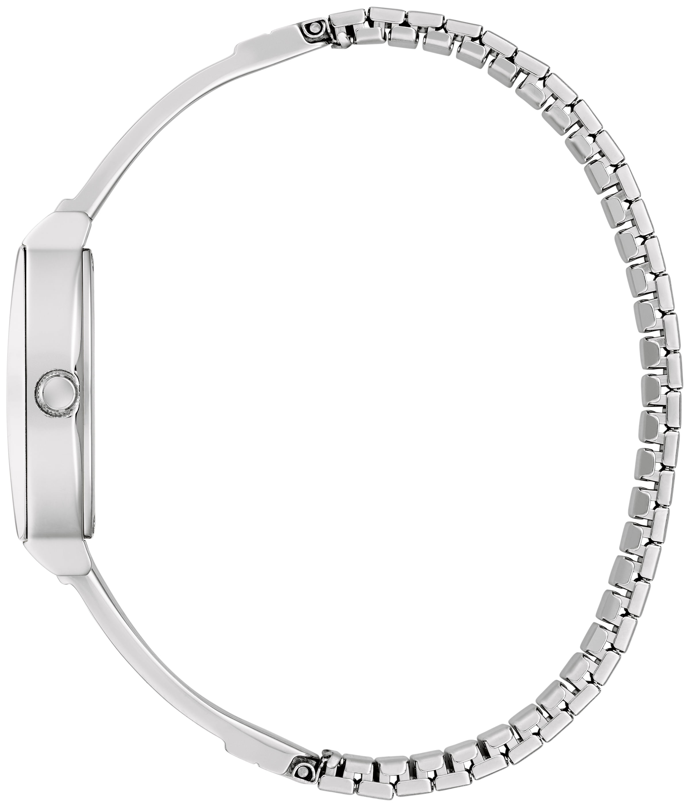 Caravelle b y Bulova Women's Crystal Silver Stainless Steel Bangle Watch with Expansion Band 43L223