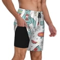 thumbnail image 2 of Balery Music Lover Dinosaur Bañador para hombre, shorts de playa de secado rápido con entrepierna y forro de compresión-XX-Large, 2 of 6