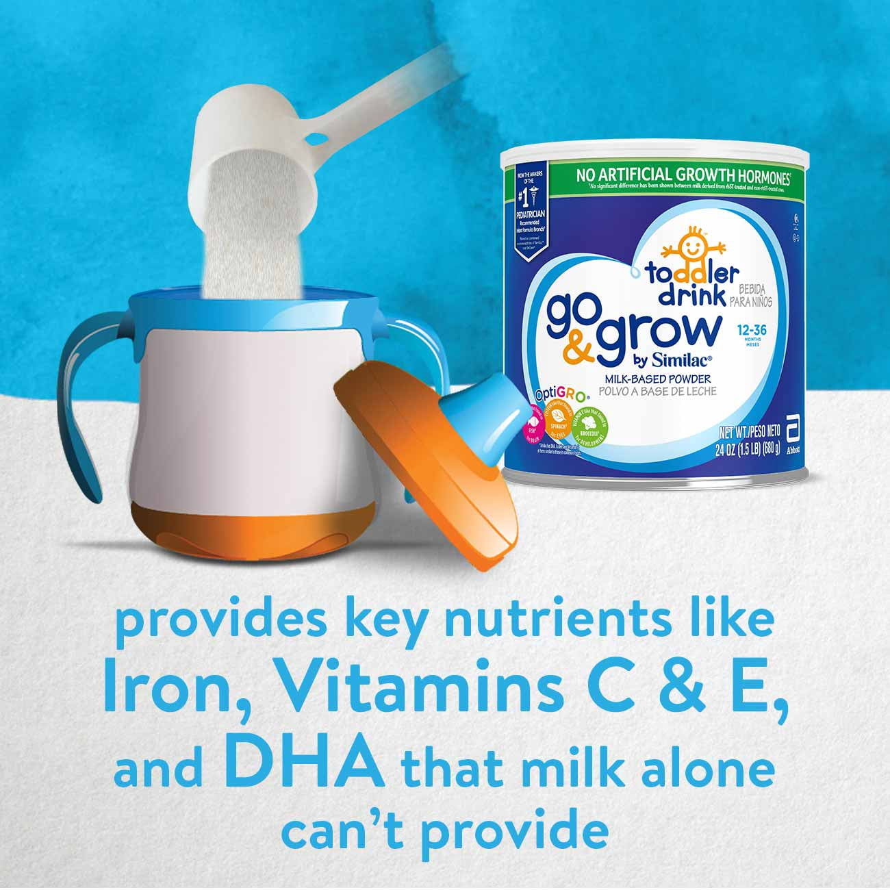 Go & Grow by Similac Milk-Based Toddler Drink, Powder, 24 oz