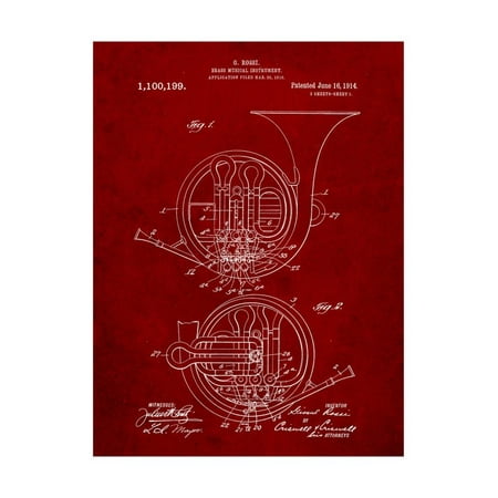 - French Horn Instrument Patent Print Wall Art By Cole Borders
