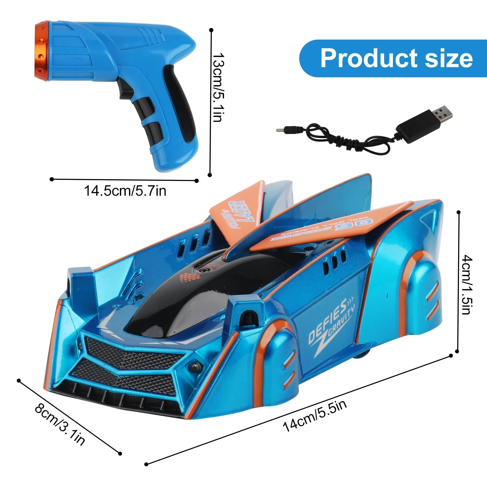 Wall Climbing RC Stunt Car with Infrared Laser Tracking – Anti-Gravity Remote Control Drift Toy for Kids Indoor Ceiling Racing