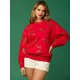 thumbnail image 5 of Sudadera con capucha y parches de purpurina, camiseta vintage Harajuku, ropa de calle ajustada de manga larga, ropa para mujer, camiseta navideña, otoño e invierno, 5 of 5