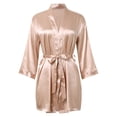 thumbnail image 6 of Gaexia Women's Kimono Robe Short Satin Bath Robe Elegant Wedding Party Satin Kimono Robe for Bridesmaids and Bride with Embroidered Detailing, 6 of 7