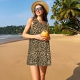 thumbnail image 3 of Daiia Leopard Print Print Women's Dresses 2025 Trendy Short sleeve Dresses Casual Baggy Flowy Maxi Sun Dresses, 3 of 7