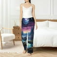 thumbnail image 4 of Cauagu Fantasy Landscape Starry Night Pajama Pants for Women Loose Fit Wide Leg Trouser Pants Casual Elastic Waist Drawstring Lounge Pants, 4 of 6