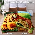 thumbnail image 2 of JML King Size Fleece Bed Blanket Reversible Thick Soft Warm Blanket 83 x 91 inches,5.7lbs, Tiger/Tiger, 2 of 8