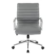 thumbnail image 3 of Mid Back Manager's Faux Leather Chair in Charcoal with Chrome Base, 3 of 8