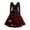 Wine, variant on Valentine's Day Dresses for Women Long Sleev Vintage Love Heart Print V-Neck A-Line Cocktail Party Dress with Belt Black M