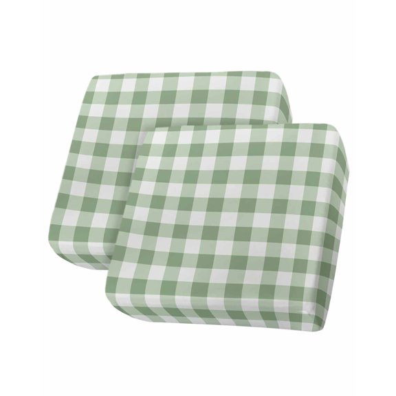 Sage Green Buffalo Plaid Couch Cushion Covers Stretch, Washable Sofa Seat Covers Individual Seat Cushion Sofa Slipcovers Green White Checkered Farmhouse Couch Cover Furniture Protector S-2PCS