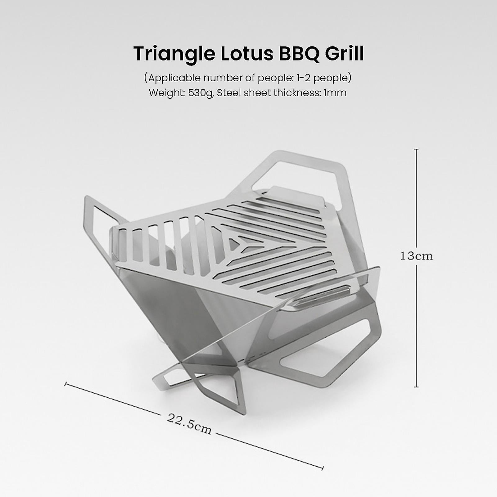 Jinsinto Outdoor BBQ Grill Detachable Mini Camping Barbecue Grill Portable Triangle Pan