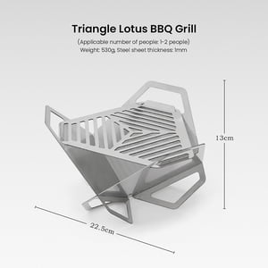 Jinsinto Extérieur BBQ Détachable au gril Mini Camping Barbecue Grill Portable Triangle Pan