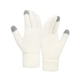 thumbnail image 2 of Eoperou 1 Pair Women Winter Gloves Thick Touch Screen Windproof Plush Knitted Color Matching Elastic Warm Five Fingers Anti-slip Soft Cozy Regular Fit Cycling Gloves Outdoor Gloves, 2 of 8
