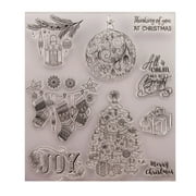 HEMOTON Silicone Clear Stamps Cling Seal Sheet Christmas Themed Rubber Stamps for DIY Scrapbooking Photo Album Diary Decoration (T1404)