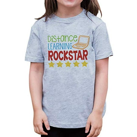 

7 ate 9 Apparel Distance Learning Rockstar School T-Shirt Grey