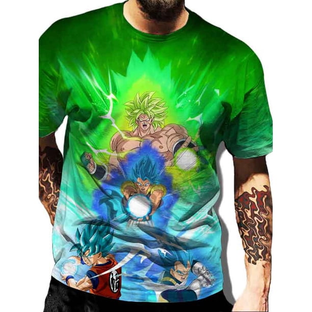 Camiseta con estampado 3d de Dragon Ball para hombre, camiseta informal de manga corta con cuello redondo 6xl, ropa de calle, Top holgado de animación 2XL heqiyong CONDUJO