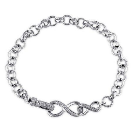 Miabella Diamond-Accent Sterling Silver Infinity Link Bracelet, 7.5