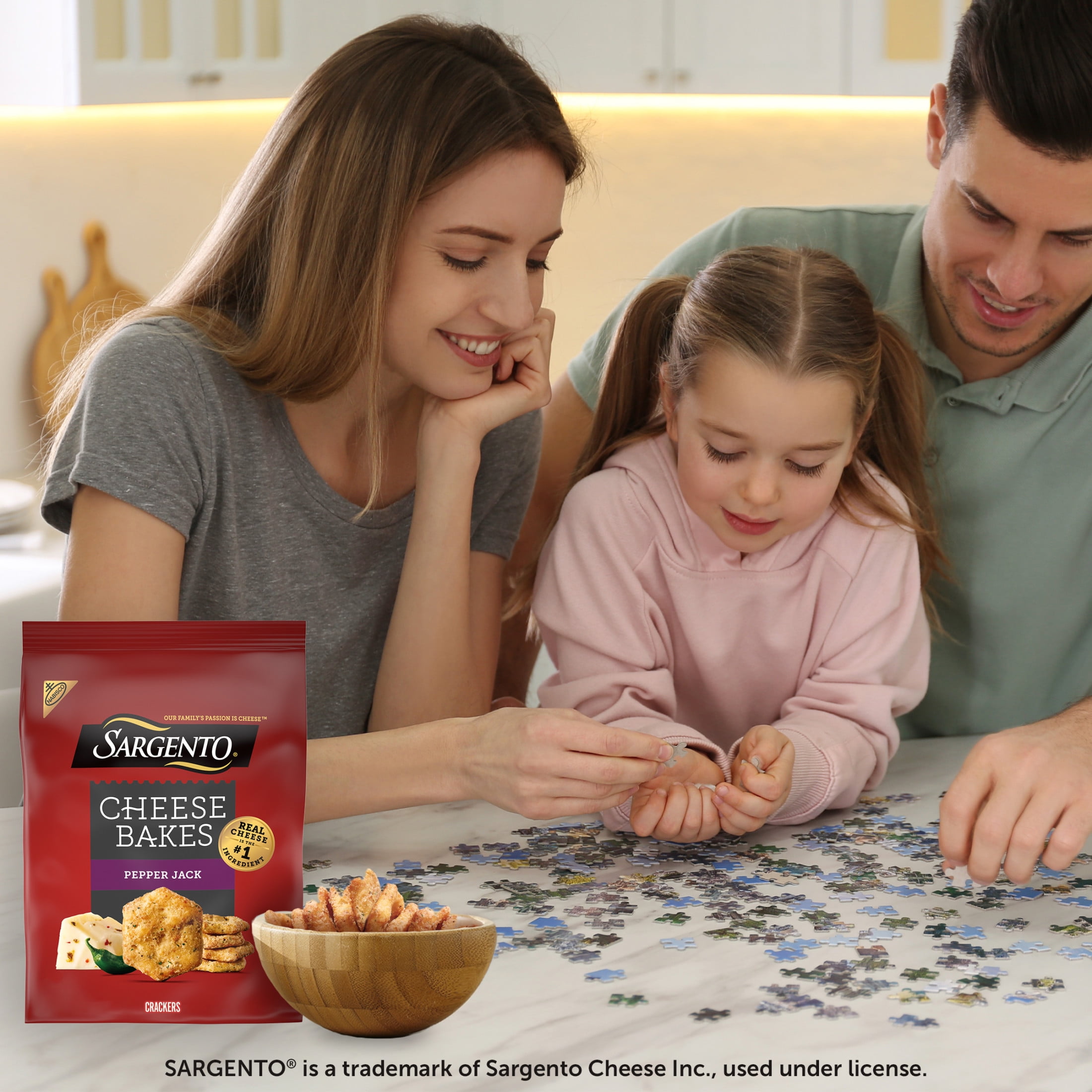 (3 pack) Sargento® Cheese Bakes Pepper Jack Crackers, Cheese Crackers, Lunch Snacks, 4.5 oz
