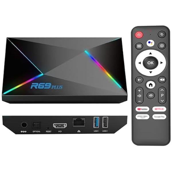 EASYTONE Android 14.0 TV Box 2025, Android TV Box 4GB RAM 32GB ROM Android 14 TV Box WIFI6 1000M Ethernet 4K 8K HDR10 R69 Plus H728 Octa-core 3D Smart TV Box Support 2.4G 5.8G Dual WiFi BT5.0 USB 3.0